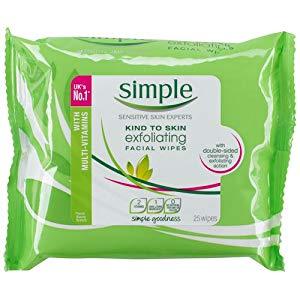 Simple Kind to Skin Exfoliating Cleansing Facial Wipes 25s