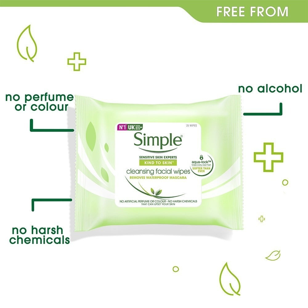 Simple Kind To Skin Cleansing Facial Wipes 25 sheets