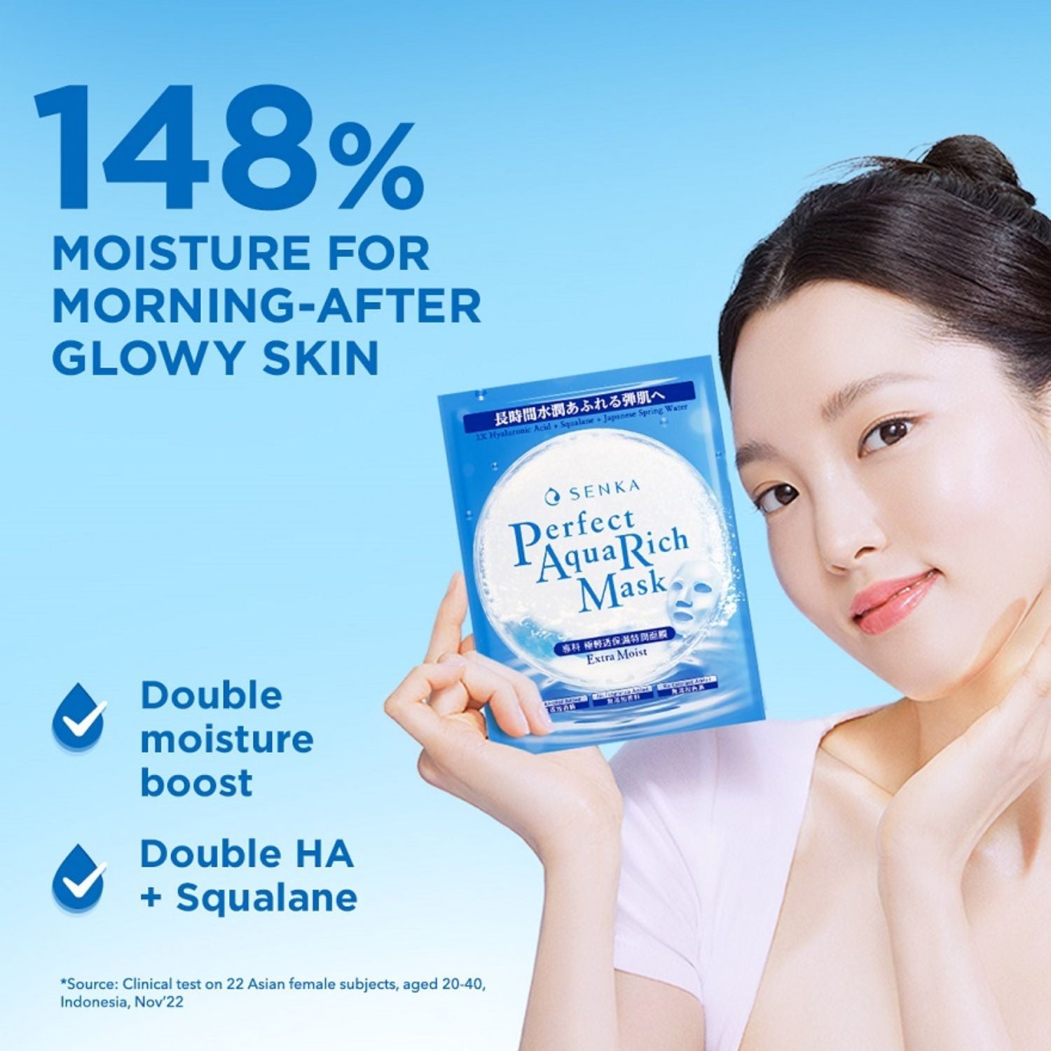 SENKA Perfect Aqua Rich Mask Extra Moist (For Dry & Dehydrated Skin) 1s